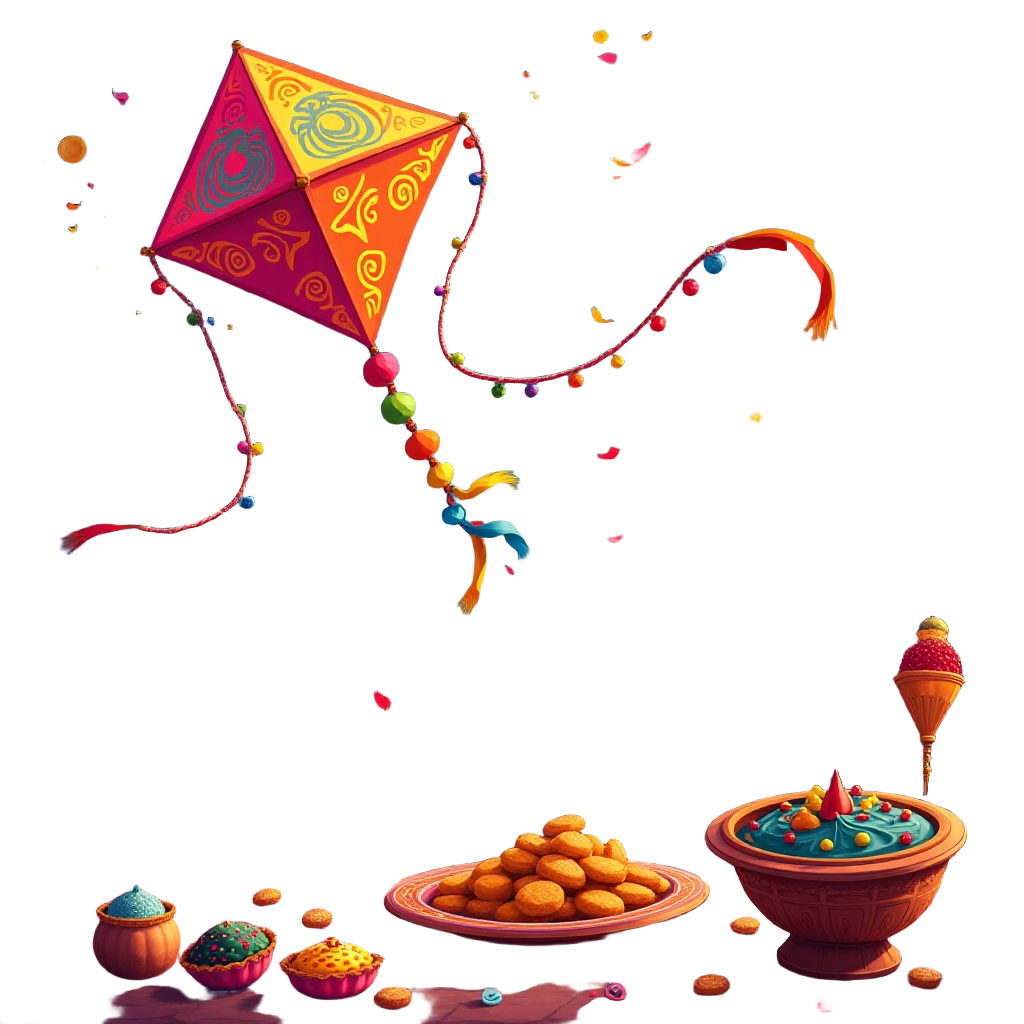 Colorful Kite and Sweets